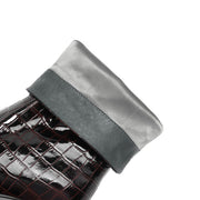 Women’s Square-Toe Stiletto Heel Slip-On Knee-High Boots with Stone Texture Y2742 Boots Y2742