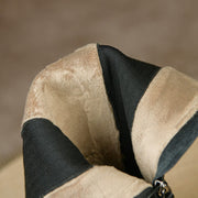 Slimming Knit Knee-High Boots | Leather & Stretch Fit Y2767 Boots Y2767