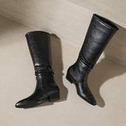 Women's Handmade Genuine Leather Knee-High Boots Y2757 Boots Y2757