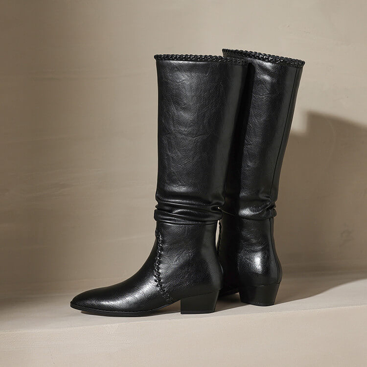Women's Handmade Genuine Leather Knee-High Boots Y2757 Boots Y2757