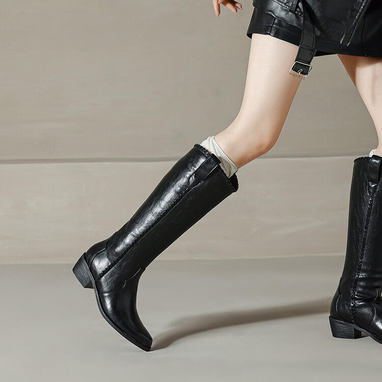 Women's Genuine Leather Knee-High-Boots | Western Boots Y2755 Boots Y2755