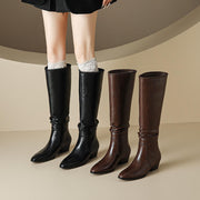 Women's Handmade Genuine Leather Knee-High Boots Y2757 Boots Y2757