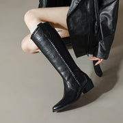 Women's Genuine Leather Knee-High-Boots | Western Boots Y2755 Boots Y2755