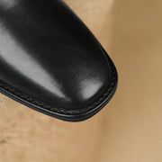 Slimming Knit Knee-High Boots | Leather & Stretch Fit Y2767 Boots Y2767