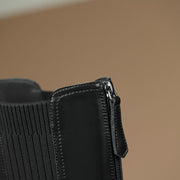 Slimming Knit Knee-High Boots | Leather & Stretch Fit Y2767 Boots Y2767