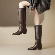 Women's Handmade Genuine Leather Knee-High Boots Y2757 Boots Y2757