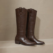 Women's Genuine Leather Knee-High-Boots | Western Boots Y2755 Boots Y2755