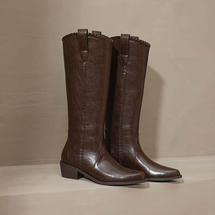 Women's Genuine Leather Knee-High-Boots | Western Boots Y2755 Boots Y2755