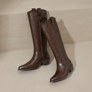Women's Genuine Leather Knee-High-Boots | Western Boots Y2755 Boots Y2755