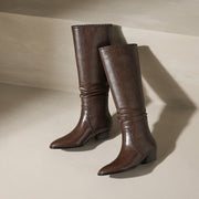Women's Handmade Genuine Leather Knee-High Boots Y2757 Boots Y2757