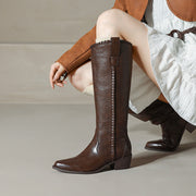 Women's Genuine Leather Knee-High-Boots | Western Boots Y2755 Boots Y2755