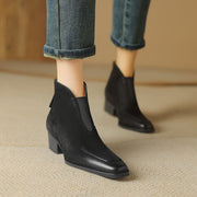 Elegant Square-Toe Ankle Boots with Sculpted Cuff Y2766 Boots Y2766