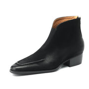 Elegant Square-Toe Ankle Boots with Sculpted Cuff Y2766 Boots Y2766 Black US5/EU34