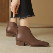 Elegant Square-Toe Ankle Boots with Sculpted Cuff Y2766 Boots Y2766