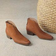 Elegant Square-Toe Ankle Boots with Sculpted Cuff Y2766 Boots Y2766
