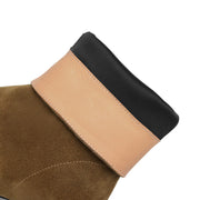 Square Toe Suede Mid-calf Boots with Low Heels Y2747 Boots Y2747