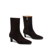 Square Toe Suede Mid-calf Boots with Low Heels Y2747 Boots Y2747