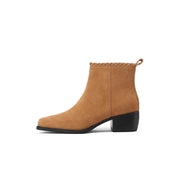 Isyou ibeauty Suede Square-Toe Ankle Boots Y2753 Boots Y2753