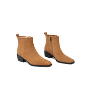 Isyou ibeauty Suede Square-Toe Ankle Boots Y2753 Boots Y2753