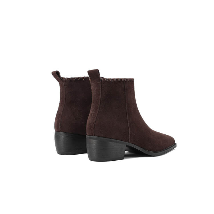 Isyou ibeauty Suede Square-Toe Ankle Boots Y2753 Boots Y2753
