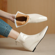 Elegant Pointed-Toe Wedge Ankle Boots - Oiled Lambskin Y2765 Boots Y2765