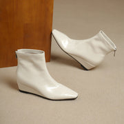 Elegant Pointed-Toe Wedge Ankle Boots - Oiled Lambskin Y2765 Boots Y2765