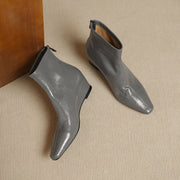 Elegant Pointed-Toe Wedge Ankle Boots - Oiled Lambskin Y2765 Boots Y2765