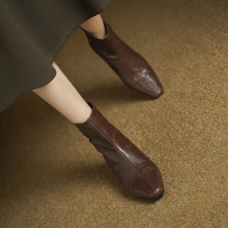 Women's Pointed-Toe Ankle Boots with Hidden Heel Y2736 Boots Y2736