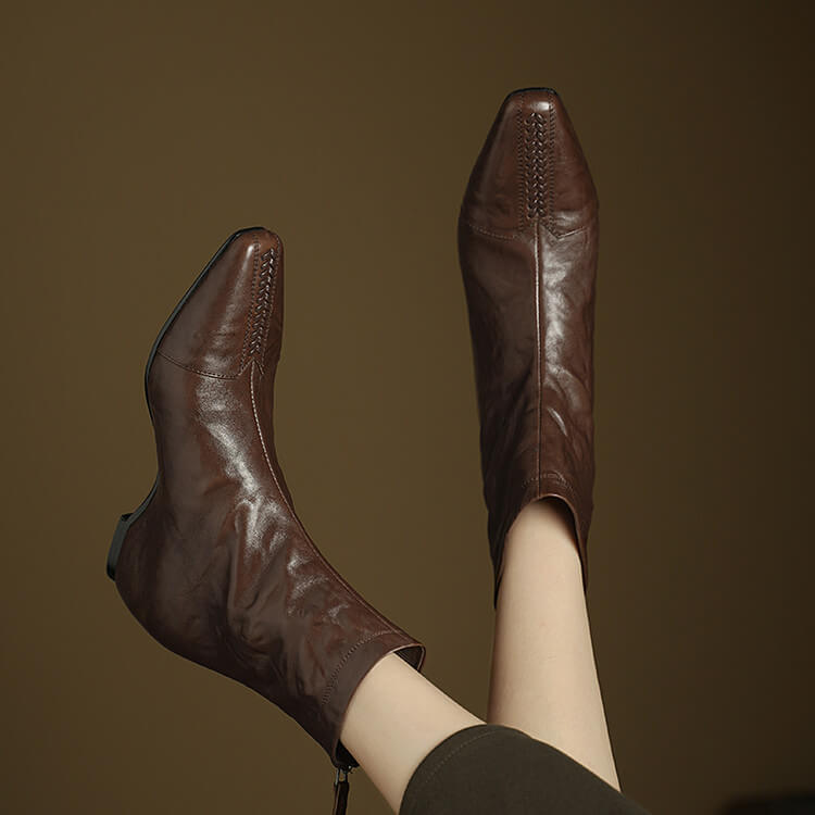 Women's Pointed-Toe Ankle Boots with Hidden Heel Y2736 Boots Y2736