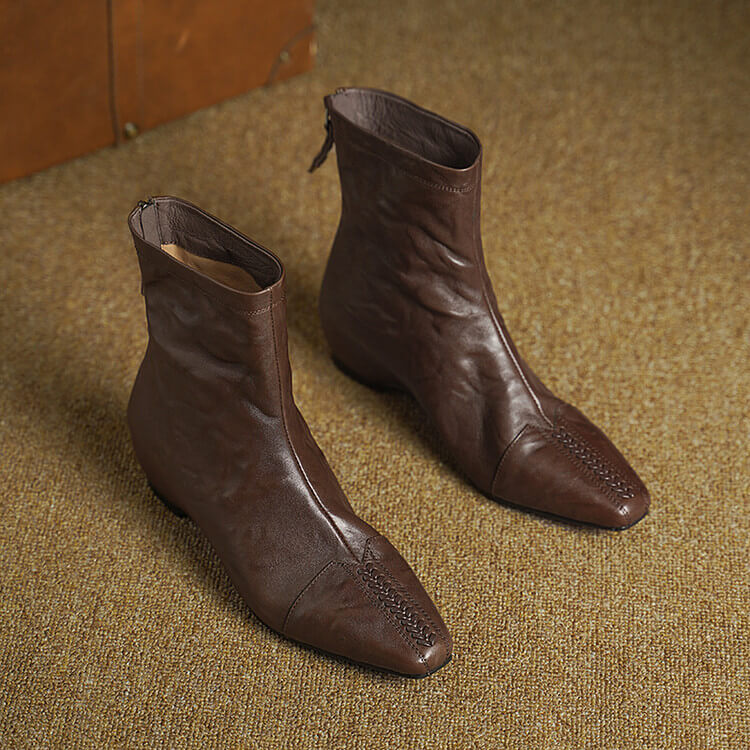 Women's Pointed-Toe Ankle Boots with Hidden Heel Y2736 Boots Y2736