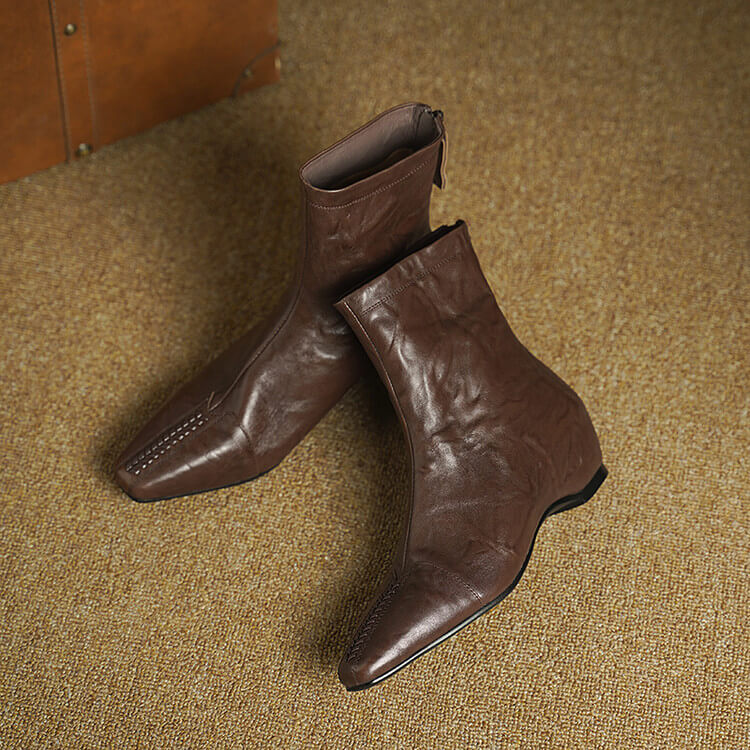 Women's Pointed-Toe Ankle Boots with Hidden Heel Y2736 Boots Y2736