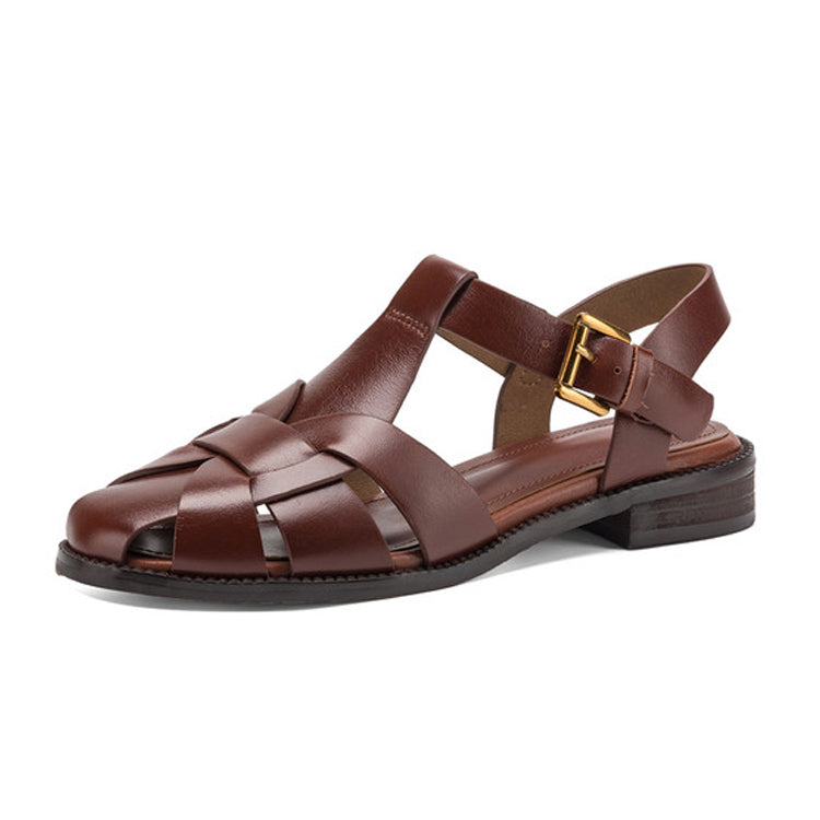 Minimalist Leather Fisherman Sandals Y2801