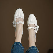 Handcrafted Genuine Leather Mary Jane Block Heels with Floral Detail Y2729 Mary Janes Y2729