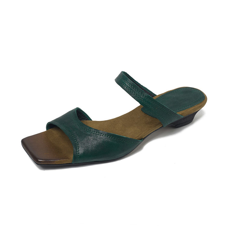 Minimalist Leather Sandals with Asymmetric Straps Y2879
