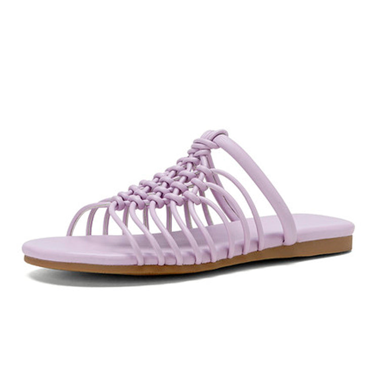 Handcrafted Woven Strap Flat Sandals Y2812