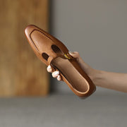 Ladies Square Toe T-strap Top-grain Sheepskin Block Low Heel Mary Janes Y2518 Mary Janes Y2518